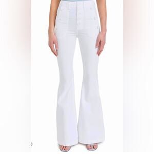 7 For All Mankind White Flare Jeans